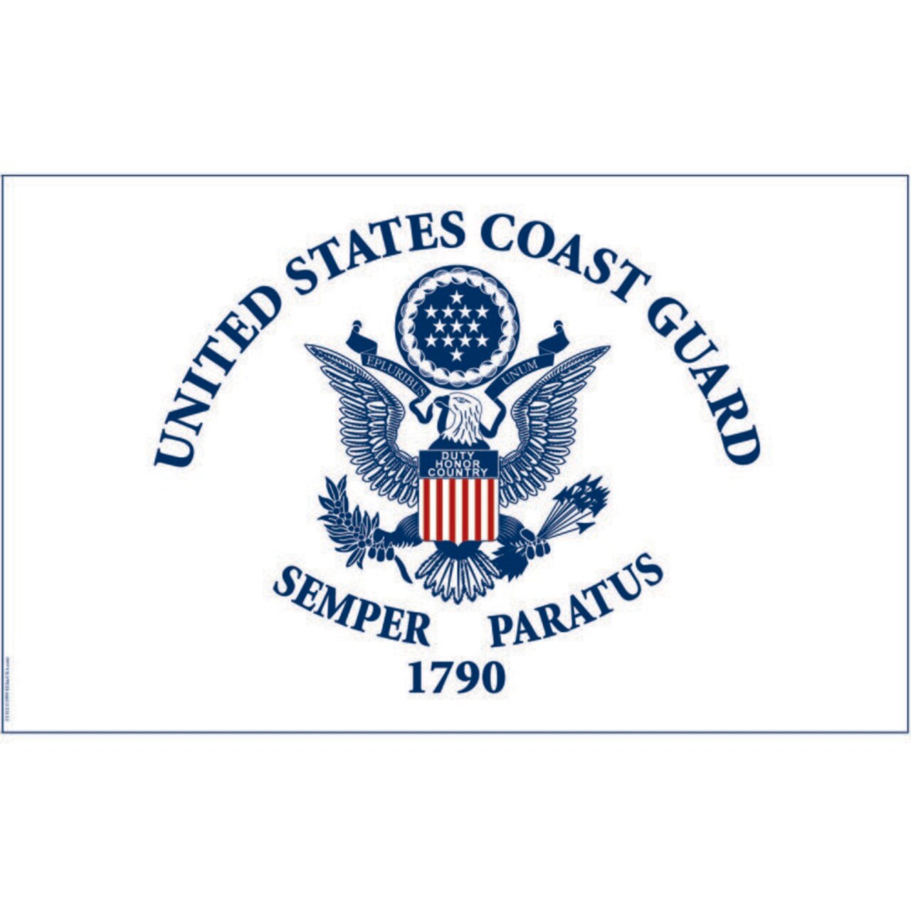 Patriotic 1790 United States Coast Guard Semper Paratus Flag (3ft x 5ft)